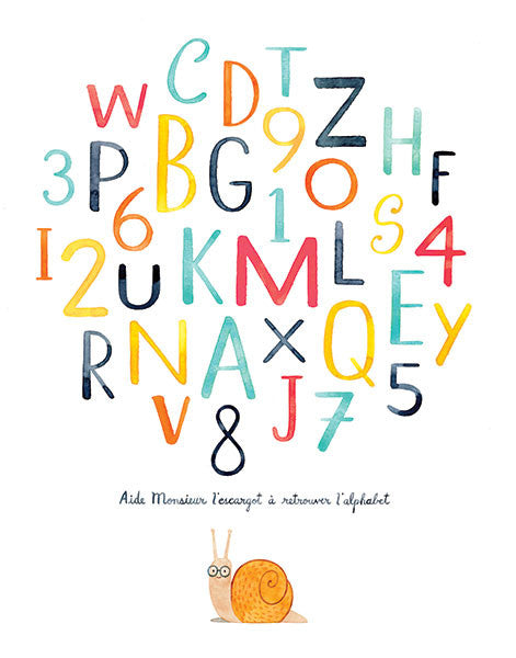 Pascale Bonenfant - Art print - Monsieur l’escargot et l’alphabet - Sur ton mur - 1